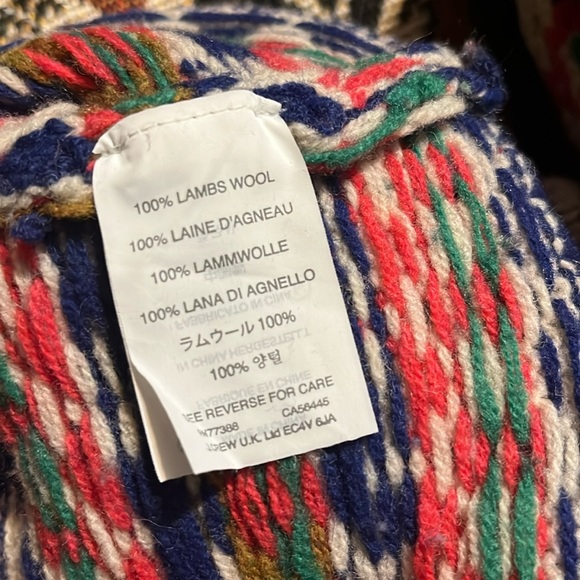 J Crew Fair Isle Sweater Blue/Multi-color LambsWool Crew Neck (SZ.M) - Picture 7 of 7